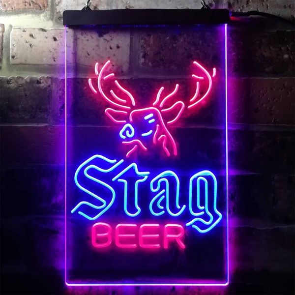 Stag Beer Deer Dual LED Neon Light Sign